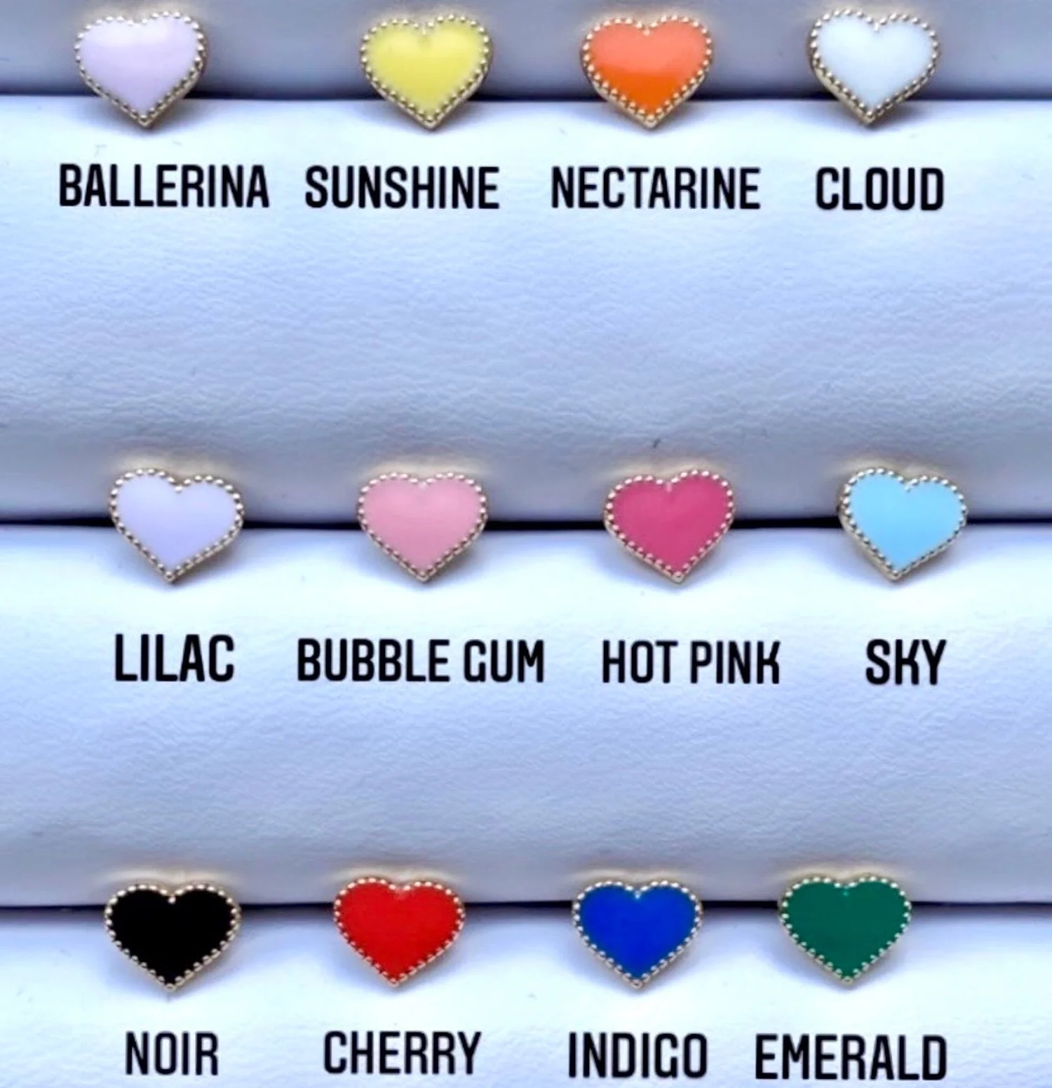 Enamel Heart Earrings - Image 4