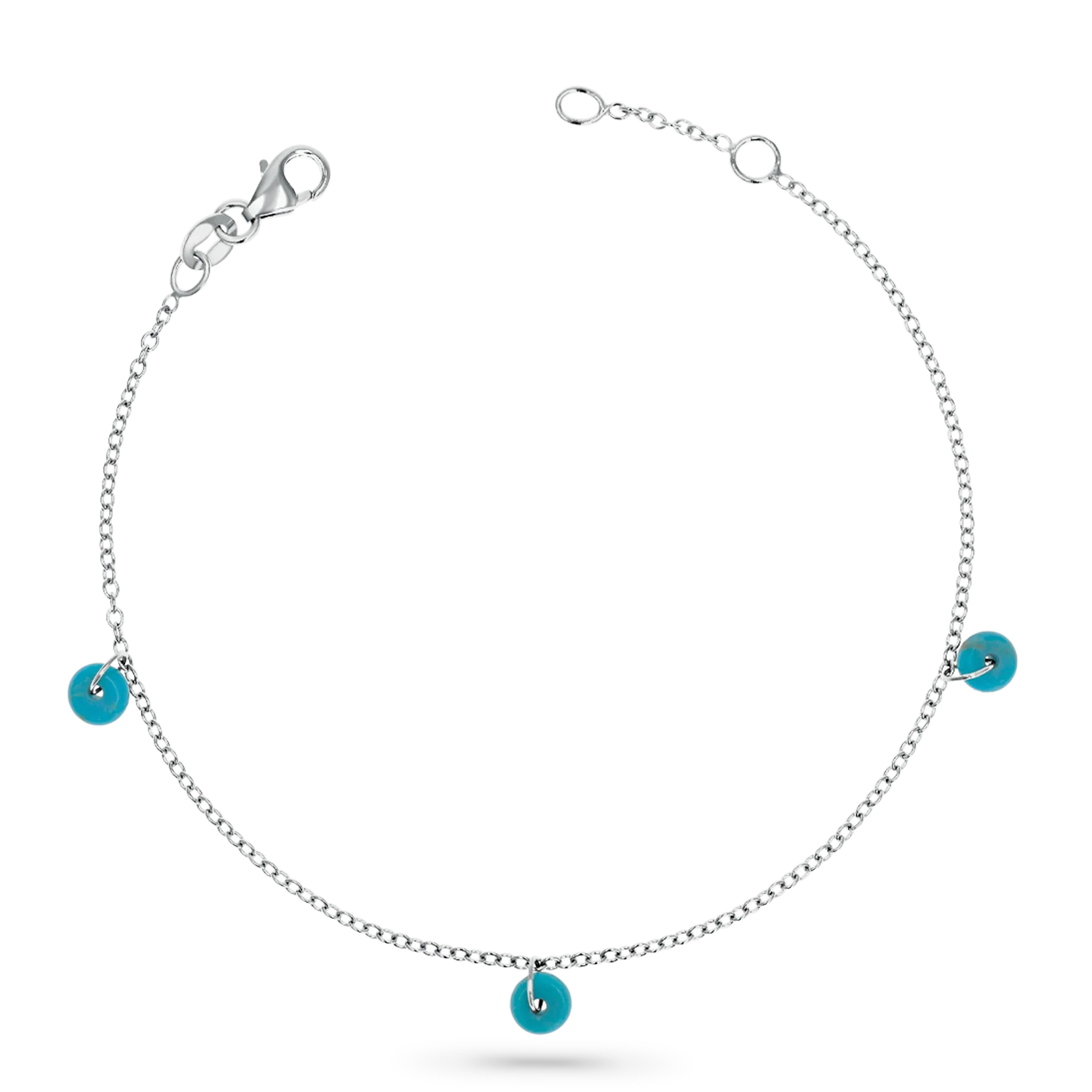 Turquoise Bead Charm Bracelet - Image 2