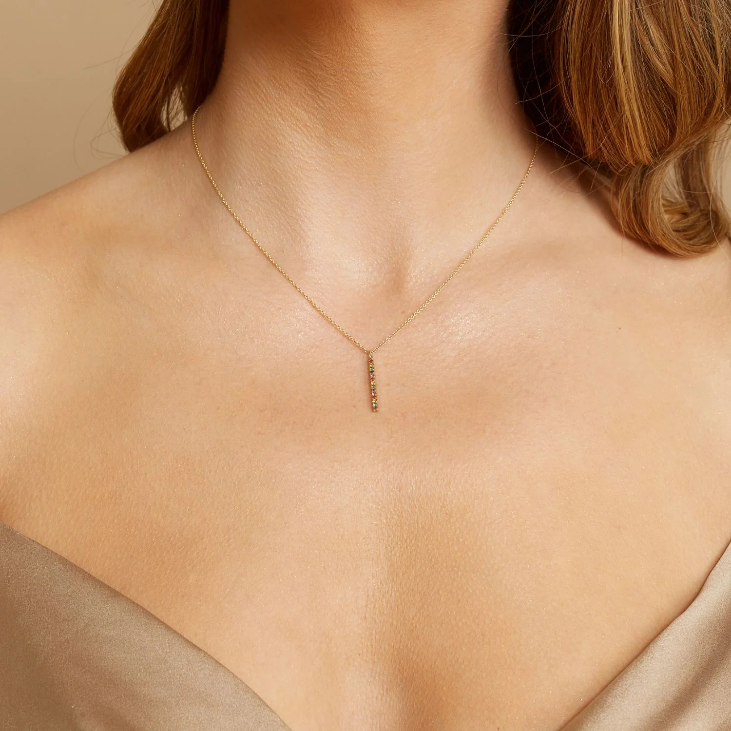 Short Bar Rainbow Necklace - Image 4